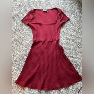 Urban Outfitters Maroon Square Neck Dress Size xs